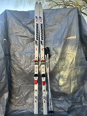 Vintage Rossignol Skis Bindings  And Ski Poles Made In France • $130