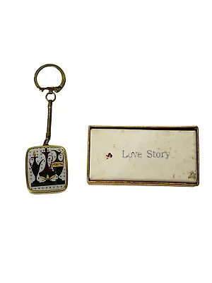 Vintage Clover Sankyo Japan Mini Music Box Keychain Plays “Love Story” Works! • $65.95