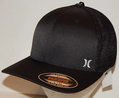 Hurley Mini Icon Mesh Cap / Hat  Size S/M Or L/XL Black / White Flexfit • $21.97
