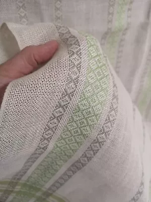 Vintage Swedish Mid-century Tablecloth Linen 1970's Celadon Green Ornamen Ornate • $59