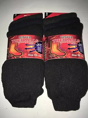 Lot Of 2 - 3 Pack Mens Warm Winter Thermal Socks Size 10-13 • $10.88