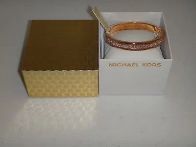Michael Kors Women's Black Friday Rose Gold Bangle Bracelet Crystals MKJ6229791 • $97.99
