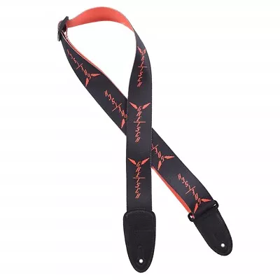 NEW Gretsch Wing Logo Pattern Poly Guitar Strap - BLACK/ORANGE #922-9464-002 • $22.99