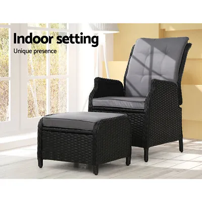 $316.20 • Buy Gardeon Recliner Chair Sun Lounge Setting Outdoor Furniture Patio Wicker Sofa