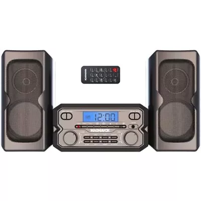 Home Stereo System With Bluetooth CD FM Radio Remote Shelf Audio Bookshelf Black • $62.52