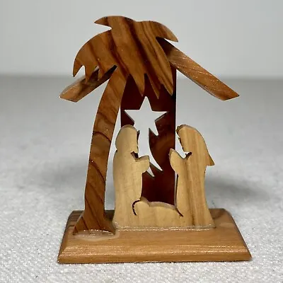 $12.95 • Buy Wooden Nativity Scene Ornament Star Of Bethlehem Palm Tree Christmas Ornament