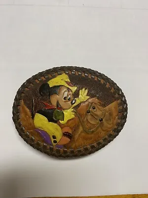 Custom Made Leather Kids Mickey Mouse Belt Buckle • $15