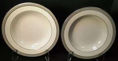 Mikasa Platinum Crown Soup Bowls 8 1/2  L3428 Fine China Set Of 2 Excellent • $14.99