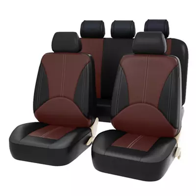 $62.38 • Buy Full Set PU Leather Car Seat Covers Fit For Interior Accessories- Front & Rear