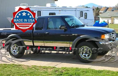 1993-2012 Ford Ranger Extended Cab 4WD Long Bed Rocker Panel Trim-8  10Pc • $297.99