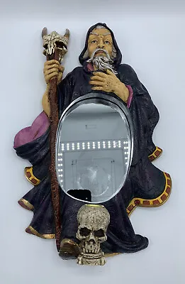 Magical Wizard And Skulls Wall Mirror & Candle Holder ‘99 VERONESE • $27.99