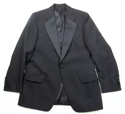 Vtg Givenchy Monsieur Wool 1 Button Tuxedo Jacket Blazer Mens Sz 39 R ? Black • $29.99