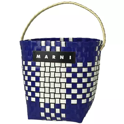 MARNI Logo Hand Bag Basket Bag Hand Bag Plastic Blue White Women • $149