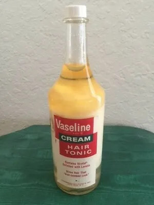Vintage Vaseline Cream Hair Tonic. 1 Pint Glass.  Unused.  Great For Display • $30