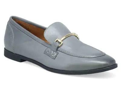 Miz Mooz Paulina Women's Leather Loafer Shoes Flats Grey Size 37 / US 6.5 - 7 • $34.99