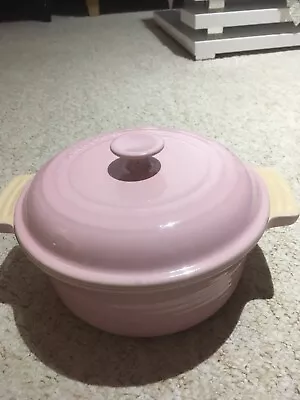 Le Creuset Stoneware Round Casserole Dish Pink With Lid 21 Cm • £59.99