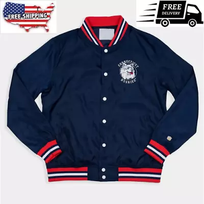 University Of Connecticut Script Navy Blue Bomber Varsity Jacket For Men Women • $98.99