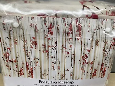 New Laura Ashley Ready Made Curtains Forsythia - Rosehip (w)88/x(l)90  Branches • £119.49