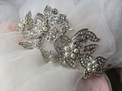 £14.97 • Buy Bridal Crystal And Pearl Tiara