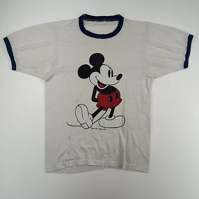Vintage 1980s Mickey Mouse Ringer Shirt Size Large • $30