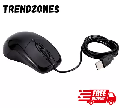 $5.75 • Buy Wired Mouse For PC Laptop Computer Wheel-Black USB Optical Wired Mouse Scroll