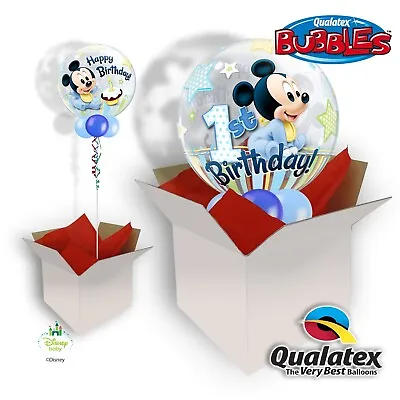 Baby Mickey Mouse 1st Birthday Bubble 22  Balloon In A Box • £15