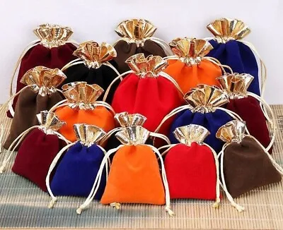 Wholesale Velvet Jewellery Drawstring Wedding Gift Bag Favour Pouches Bags • £3.89