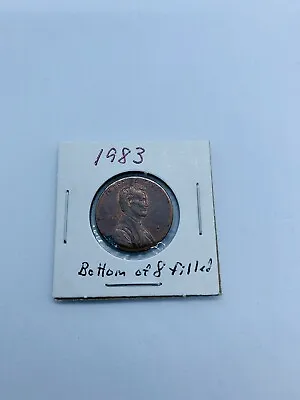 1983 U.S. Penny Lincoln 1 Cent Error Misprint Mid-Struck Coin ‘8 Filled In’ • $299.95
