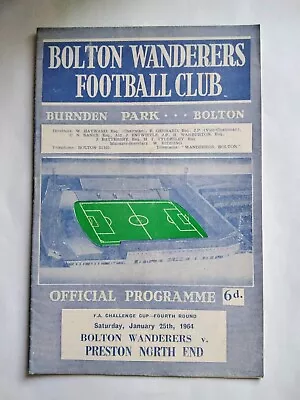 £1.99 • Buy BOLTON WANDERERS V  PRESTON NORTH END FA Cup Fourth Round 1963/64