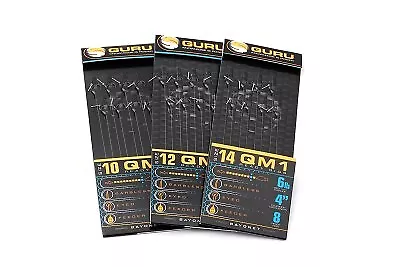 Guru QM1 Bayonet 4 Inch Hair Rigs Hooks ALL SIZES • £3.99