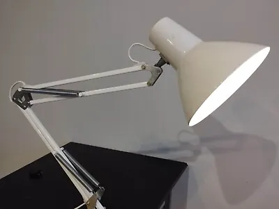Vintage White Articulated Desk Lamp Swedish  70s. • $49