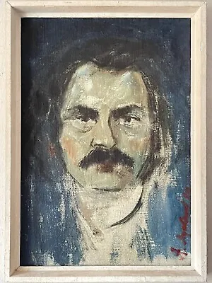 MODERN ANTIQUE MAN PORTRAIT OIL PAINTING OLD VINTAGE ABSTRACT RUSSIAN RUSSIA 60s • $575