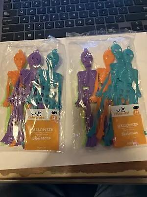 Lot Of 2 Pkgs. 12 Per Pkg. Halloween Party Favors Skeletons • $4.99