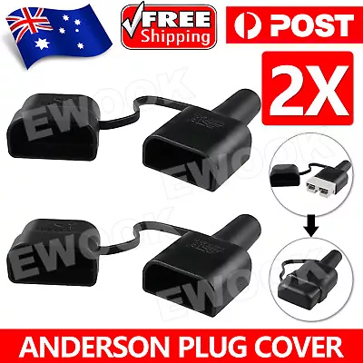 2x 50A Waterproof Anderson Plug Dust Cable Sheath Cover Black With Cap New • $6.95