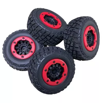 1/10 Short Course Tires/Beadlock Wheels Hex 12mm For Traxxas Slash 4x4 Chassis • $44.98