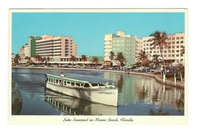 Lake Pancoast On  Miami Beach Florida Vintage Postcard RL9 • $1