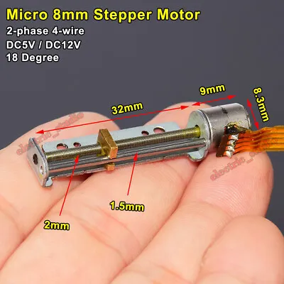 8mm DC 5V 12V Micro 2-phase 4-wire Stepper Motor Linear Screw Slider Block Nut • $1