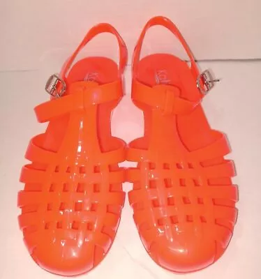 Women Low Flat Heel Gladiator Water Summer Shoes Jelly Fisherman Sandals ORANGE • $35.18