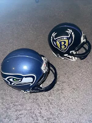 Seattle Seahawks And Ravens NFL Mini Football Helmet - Logo- Size 3 5/8 • $14