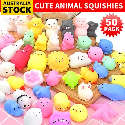 $18.95 • Buy 50Pcs Cute Animal Squishies Kawaii Mochi Squeeze Toy Stretch Stress Squishy Gift