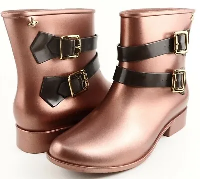 $217 Vivienne Westwood MELISSA ANGLOMANIA Rain Boots 6 M EUR 37 • $80.99