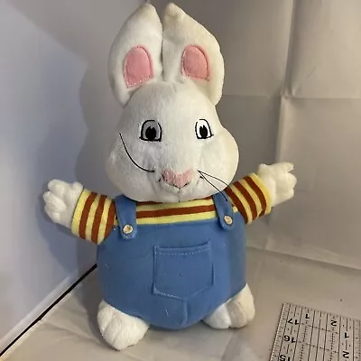 Max And Ruby Max Bunny Plush Blue Overalls Red And White Stripe Shirt 12” • $9.99