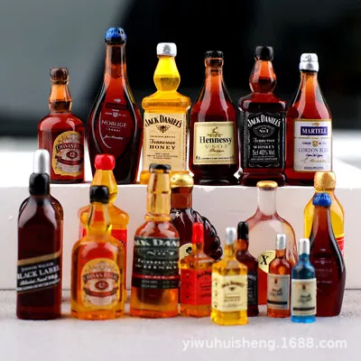 18 PC Wine 1:12 Scale Dollhouse Miniatures Cabinet Accessories Wine Bottles Set • $6.64