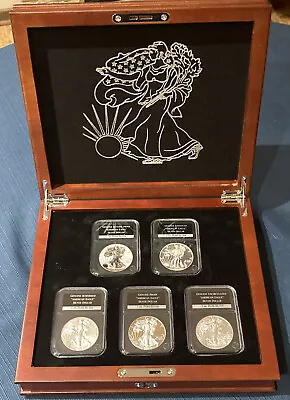 Pcs Set Of American Eagle Silver Dollars (4) West Point ~ Reverse Proof Enhanced • $255