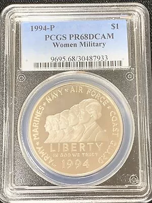 1994-P PCGS PR68DCAM Women Military Silver $1 Coin • $24.98