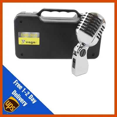 Retro Microphone Mic 50s Vintage Style Professional Chrome Elvis Jazz Case • £49.99