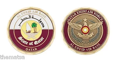 Al Udeid Air Base Qatar Emiri Air Force 2  Military  Challenge Coin • $39.99