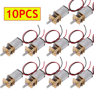 10 PACK Mini N20 Gear Motor DC 3V-9V Slow Speed Full Metal Gearbox DIY Robot Car • $26.39