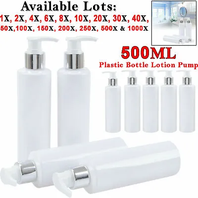 500ml Hand Pump Soap Dispenser Plastic Bottle Container For Bathroom Liquid Gel • £5.95