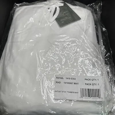 Restoration Hardware Italian Hotel Satin Stitch Twin Sheet Set In White • $199.99